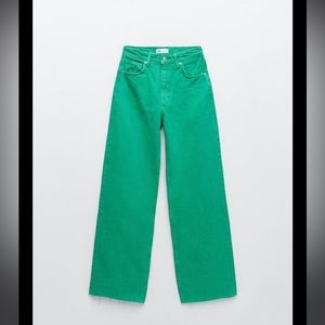 Green zara jeans S 6/28
